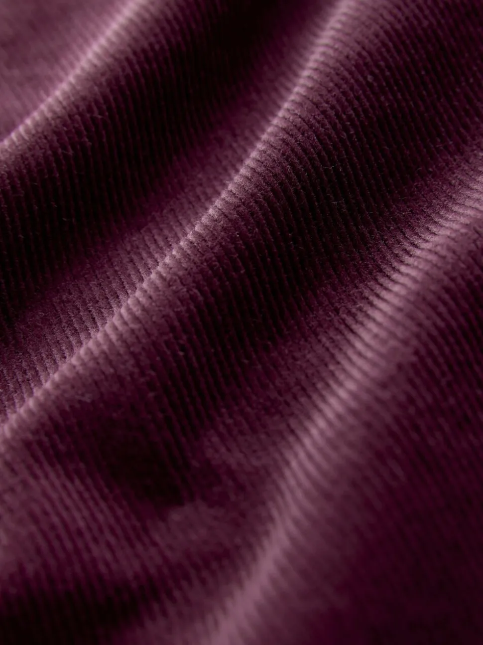 Rouge bordeaux - Jupe mi-longue en velours côtelé à taille basse
