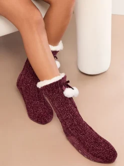Rouge bordeaux - Lipsy Chaussons Chaussettes douillettes en chenille