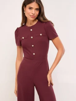 Rouge bordeaux - Lipsy Combinaison militaire boutonnée