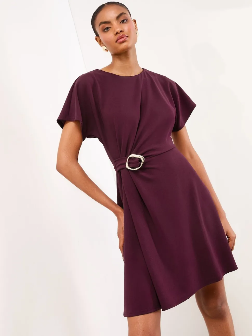 Rouge bordeaux - Lipsy Robe mini patineuse avec détail matériel