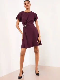 Rouge bordeaux - Lipsy Robe mini patineuse avec détail matériel