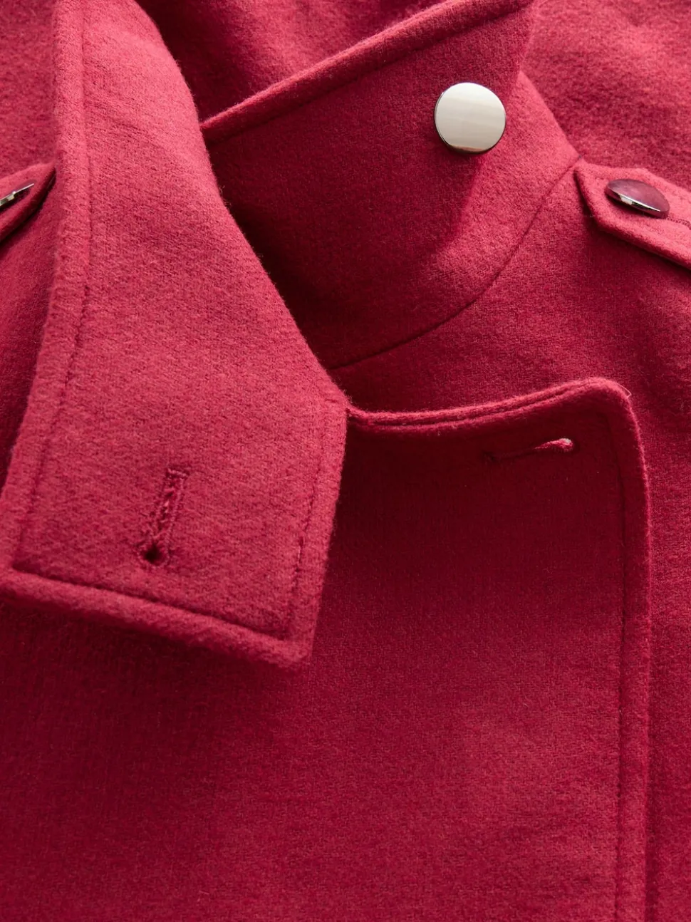 Rouge bordeaux - Manteau habillé à col cheminée