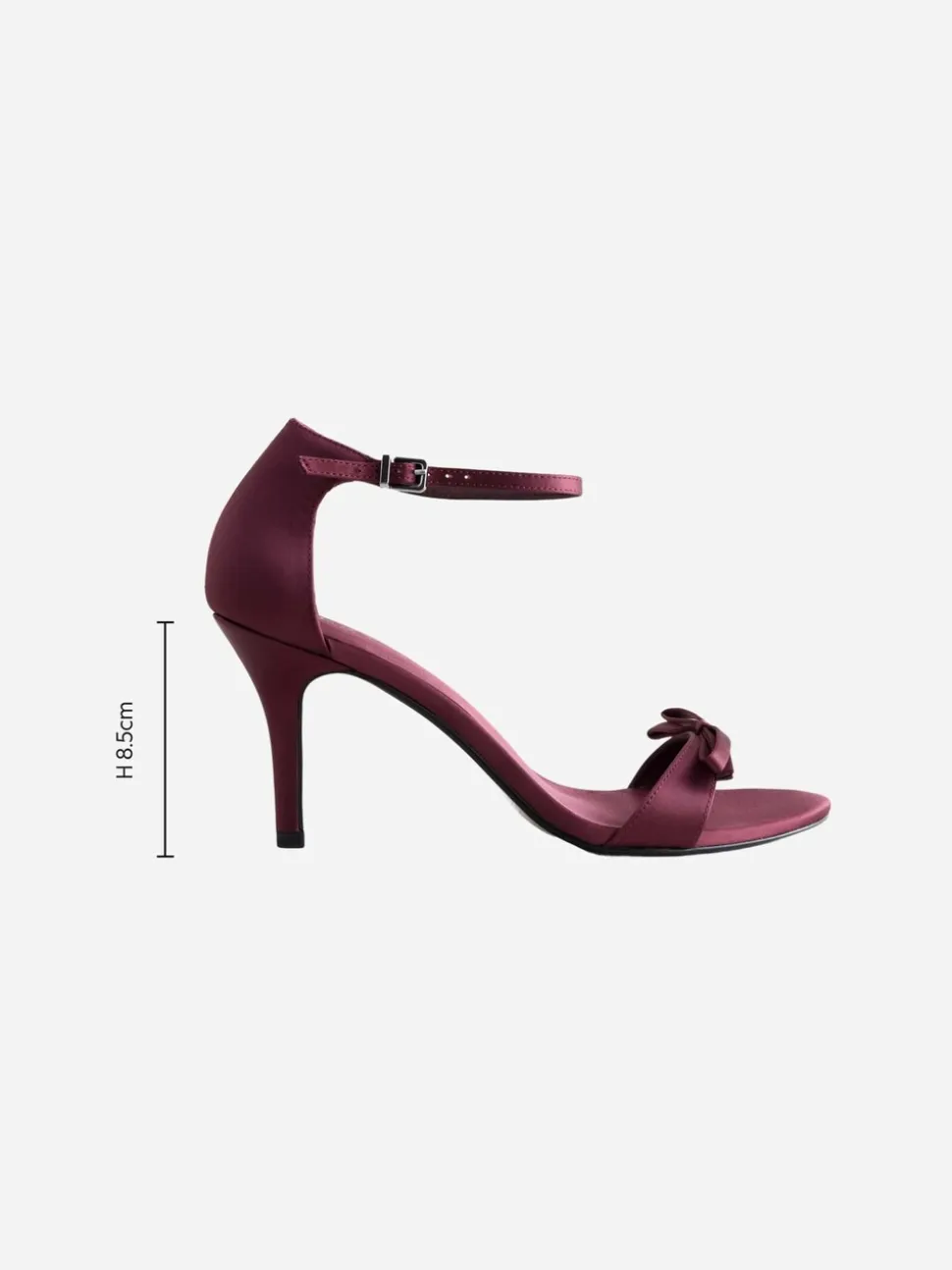 Rouge bordeaux - Mini sandales Forever Comfort® en satin à talons avec nœud