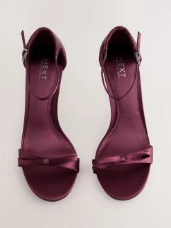 Rouge bordeaux - Mini sandales Forever Comfort® en satin à talons avec nœud