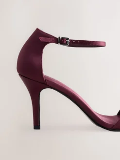 Rouge bordeaux - Mini sandales Forever Comfort® en satin à talons avec nœud