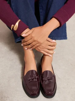 Rouge bordeaux - Mocassins Friends Like These Comfort nœud habillés en similicuir verni
