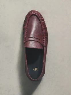 Rouge bordeaux - Mocassins The Set Premium en daim