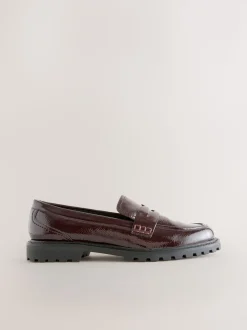 Rouge bordeaux - Mocassins vernis épais
