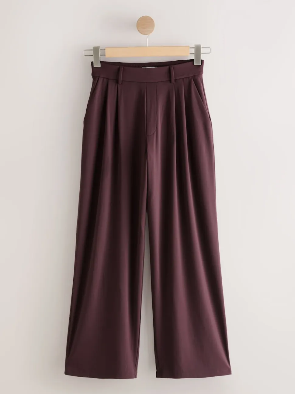 Rouge bordeaux - N. Premium Pantalons Habillés Jambe large en jersey