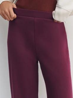 Rouge bordeaux - Pantalons jambe large compact