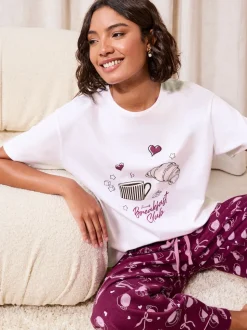 Rouge bordeaux - Pyjama Friends Like These construction club à manches courtes