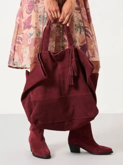 Rouge bordeaux - Sac cabas FatFace en daim