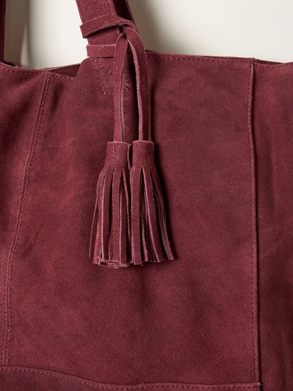 Rouge bordeaux - Sac cabas FatFace en daim
