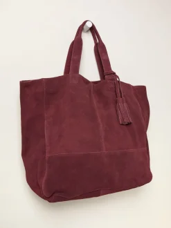 Rouge bordeaux - Sac cabas FatFace en daim
