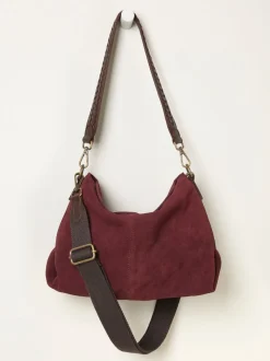 Rouge bordeaux - Sac enveloppe FatFace en daim