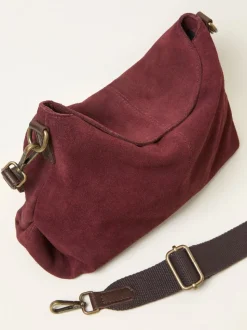 Rouge bordeaux - Sac enveloppe FatFace en daim