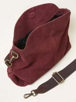Rouge bordeaux - Sac enveloppe FatFace en daim