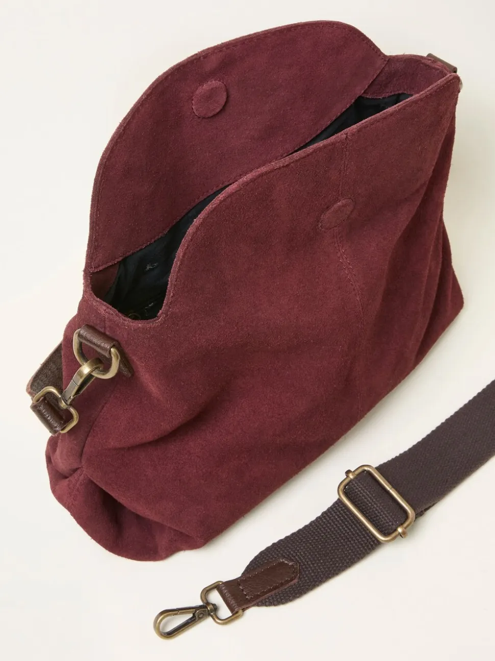 Rouge bordeaux - Sac enveloppe FatFace en daim