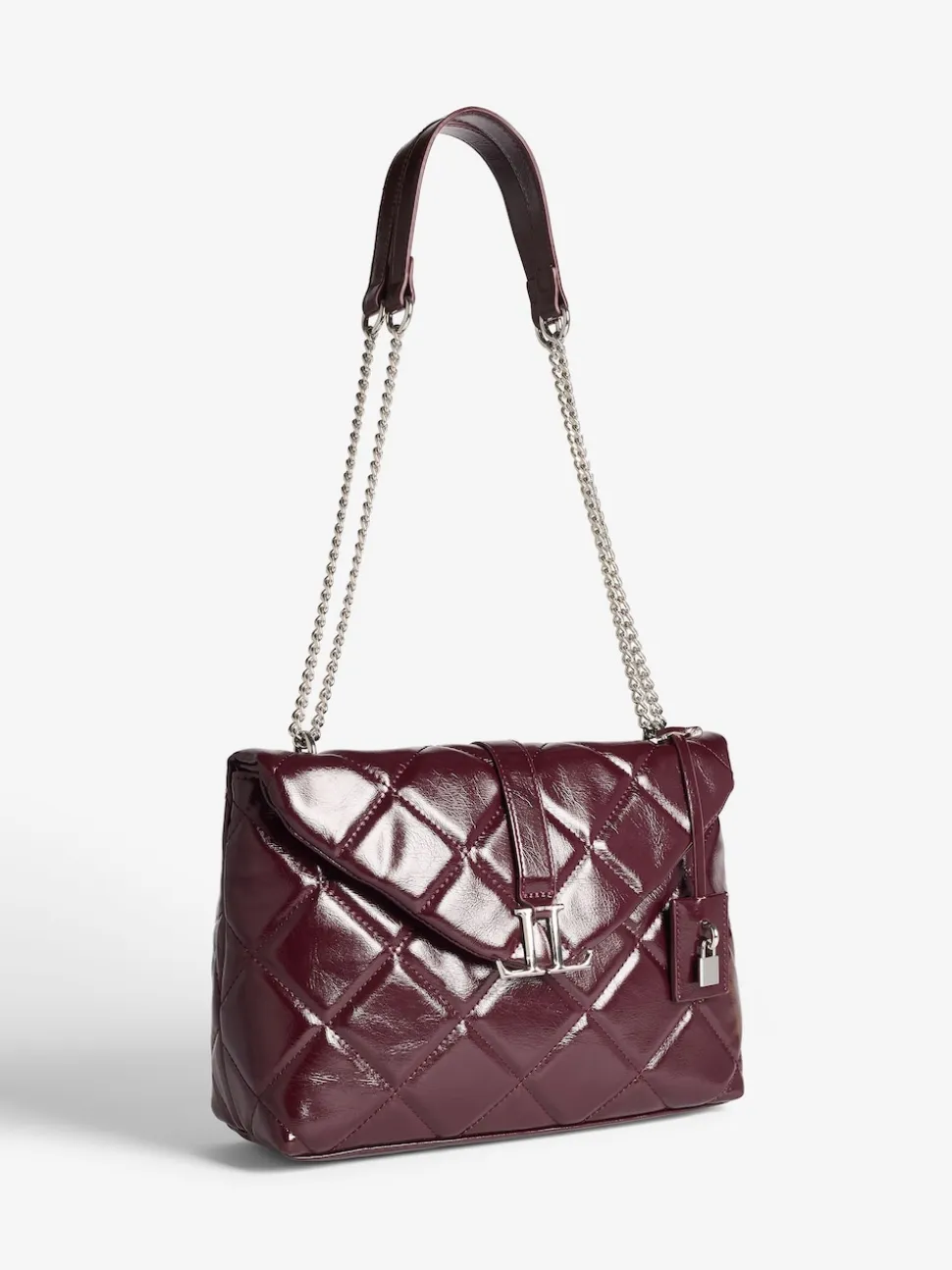 Rouge bordeaux - Sac épaule Lipsy matelassé avec chaîne