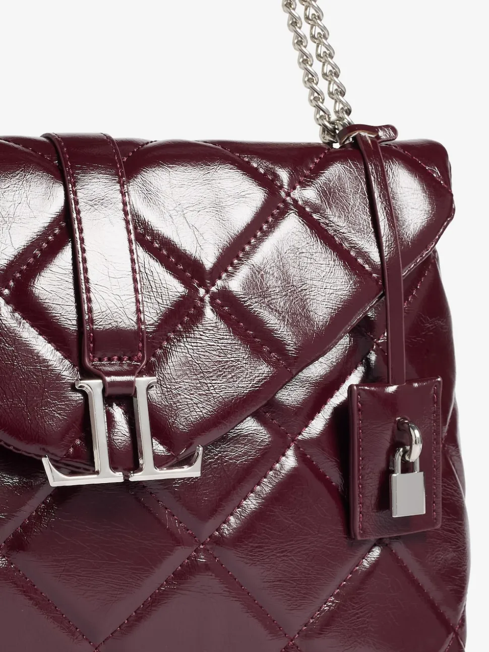 Rouge bordeaux - Sac épaule Lipsy matelassé avec chaîne