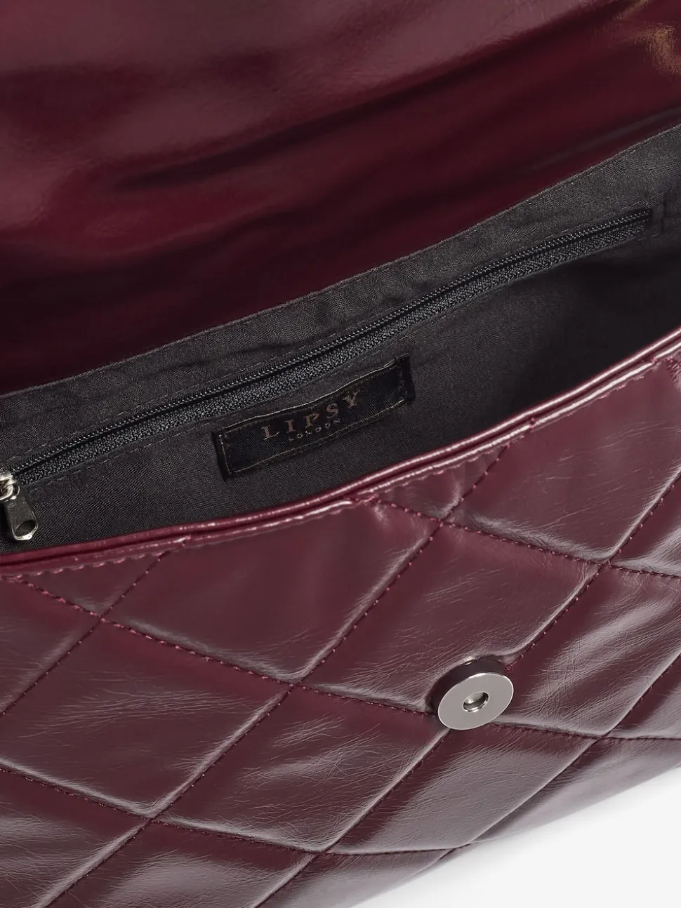 Rouge bordeaux - Sac épaule Lipsy matelassé avec chaîne