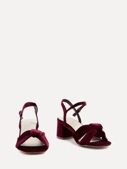 Rouge bordeaux - Sandales Linzi Charlotte à talons carrés avec nœud sur le devant