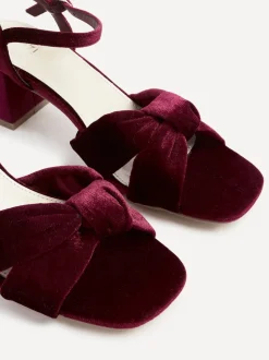 Rouge bordeaux - Sandales Linzi Charlotte à talons carrés avec nœud sur le devant