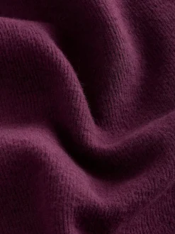 Rouge bordeaux - Sweat-shirt côtelé doux au toucher à capuche