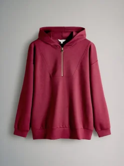 Rouge bordeaux - The Set Ensemble Oversized Modal Zip Through Sweat-shirt & Joggers