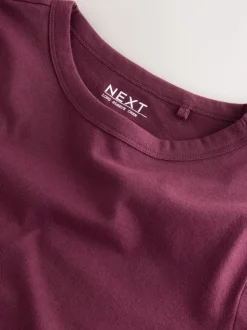 Rouge bordeaux - T-shirt à manches longues de cou d'équipage