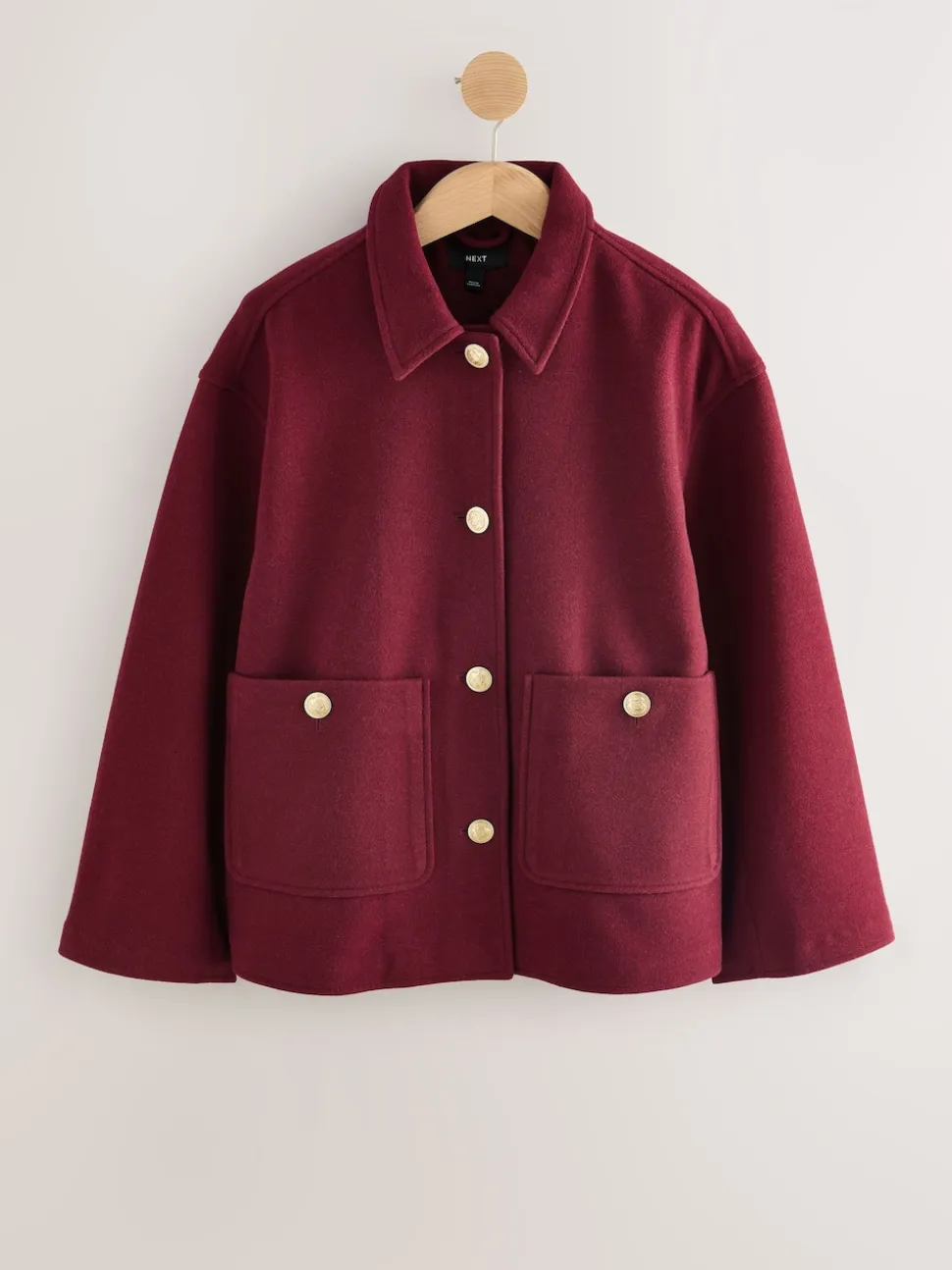 Rouge bordeaux - Veste brossée à col