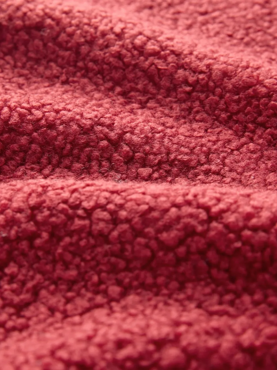 Rouge cerise - Polaire douce en polaire en peau de mouton à col zippé