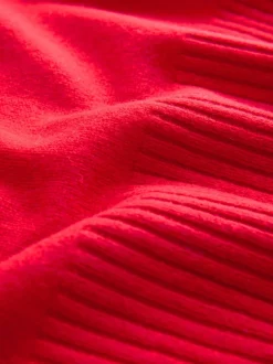 Rouge cerise - Pull 100% laine mérinos N. Premium à col roulé