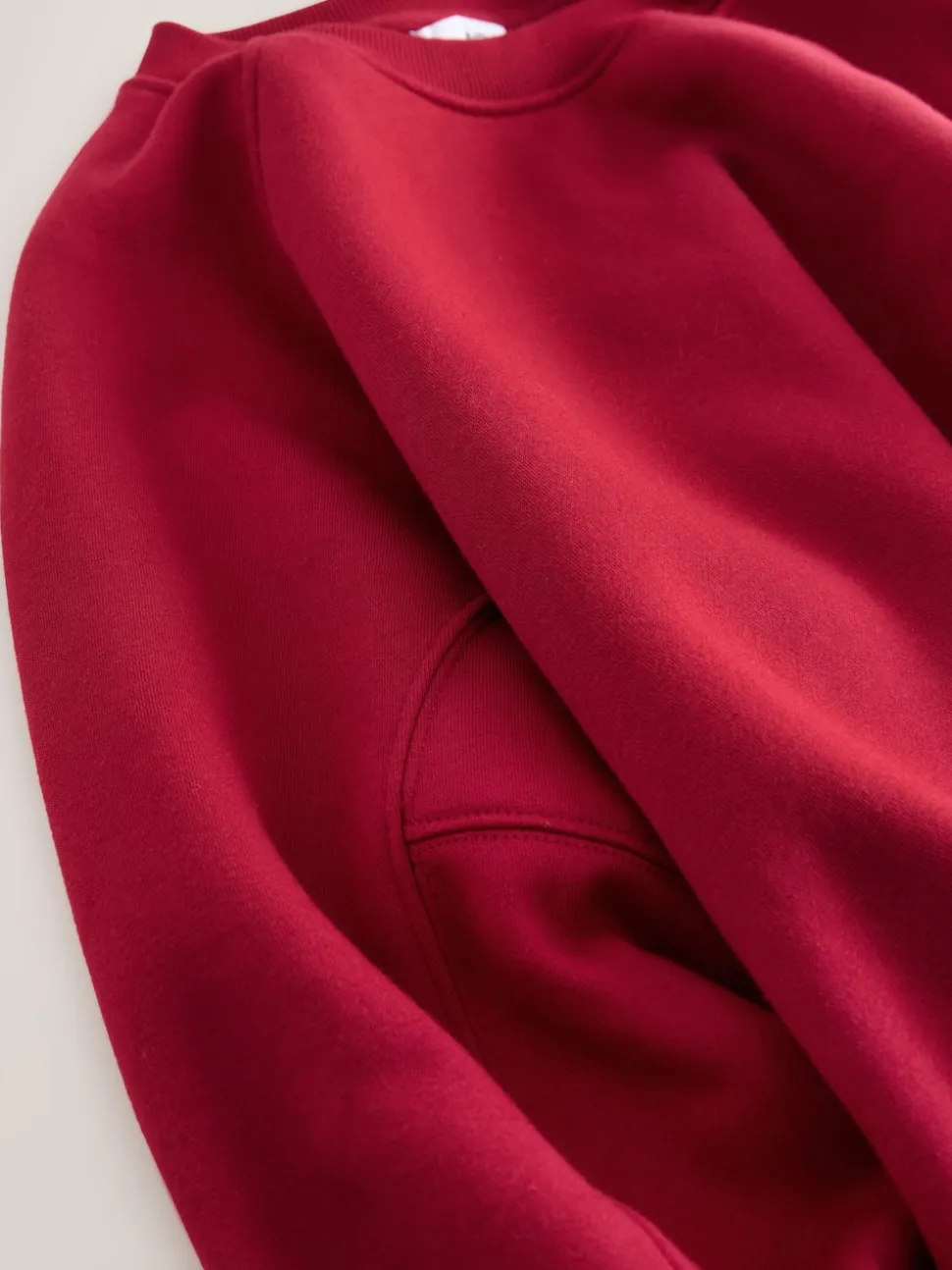 Rouge cerise - Sweat-shirt épais décontracté à col rond