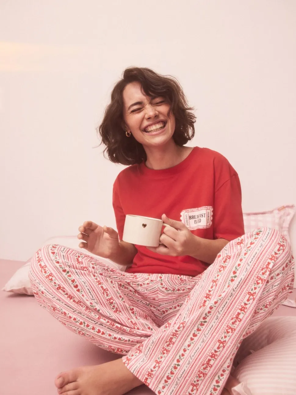 Rouge graphique - Pyjama à manches courtes