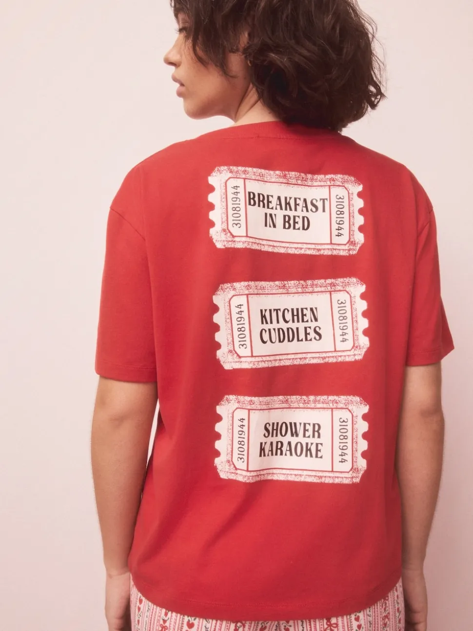 Rouge graphique - Pyjama à manches courtes