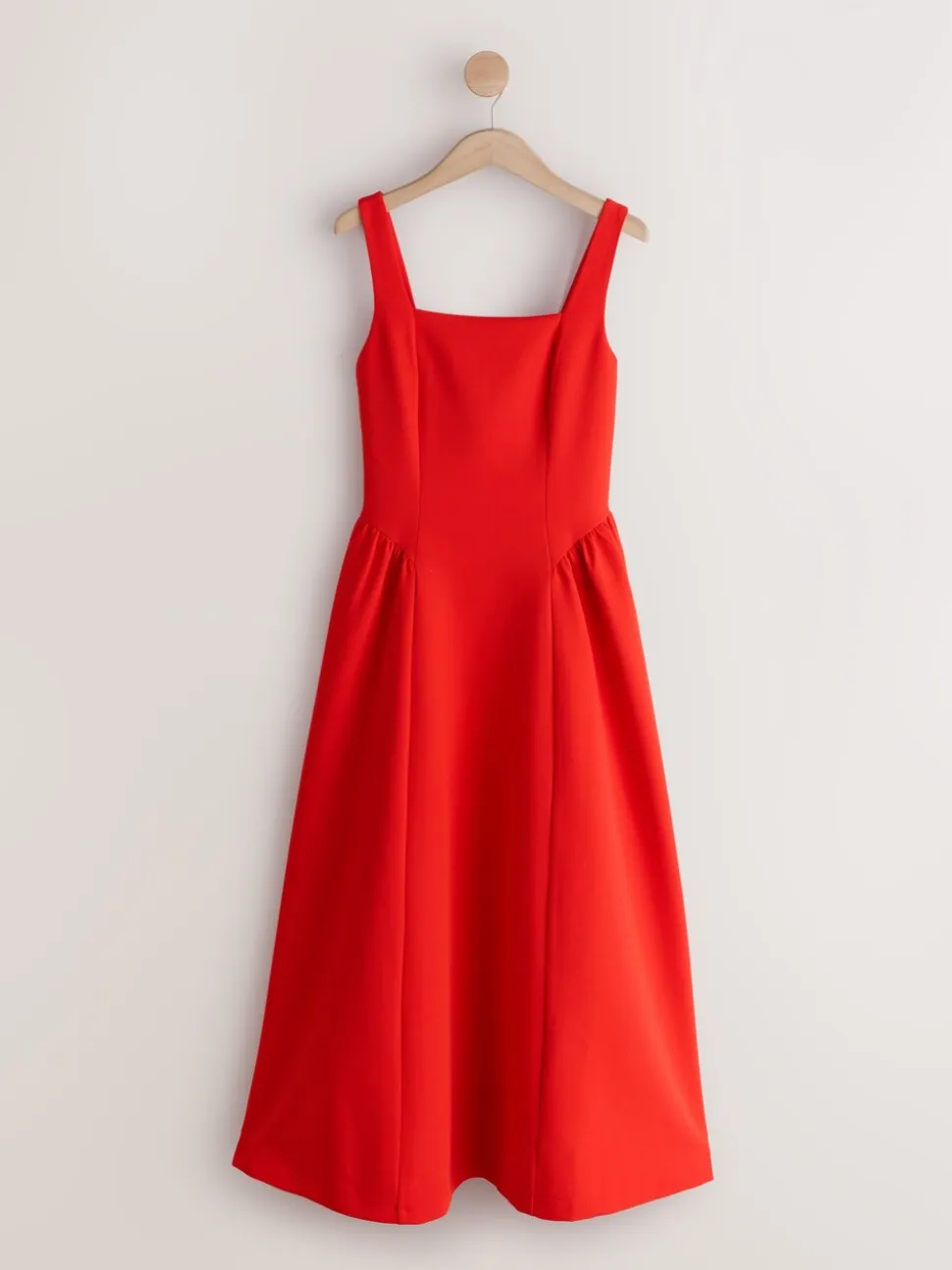 Rouge vif - Robe longue à taille cintrée Occasion