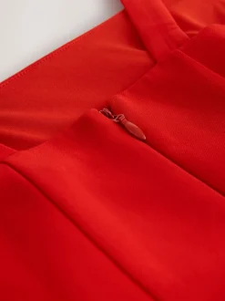 Rouge vif - Robe longue à taille cintrée Occasion
