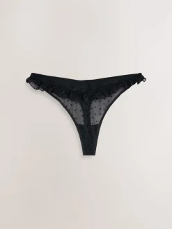 Rouge/Noir - Lot de 2 culottes floquées en maille cœur