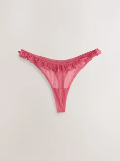 Rouge/Noir - Lot de 2 culottes floquées en maille cœur