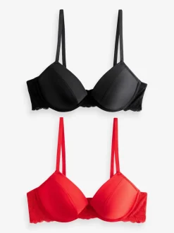 Rouge/Noir - Lot de 2 soutiens-gorge T-shirt lissants A-E