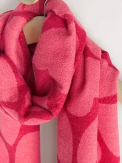 Rouge/Rose Cœur Imprimé - Écharpe épaisse