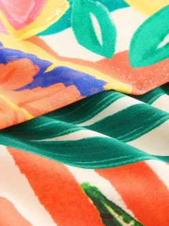 Rouge/Vert Tropical - Bas de bikini