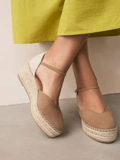 sable - Espadrilles à plateforme fermée et à bout compensé
