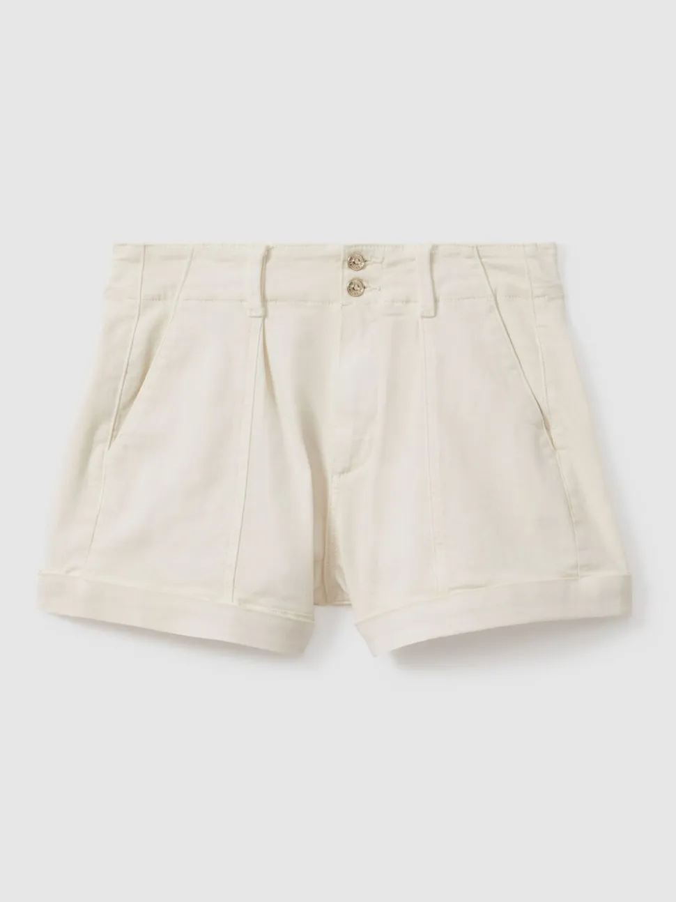 sable - Shorts taille haute Paige avec ourlets retroussés