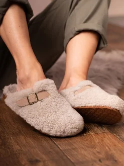 Sabots à boucle en laine et peau de mouton Lakeland Leather