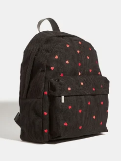 Sac à dos brodé Skinnydip rouge à imprimé cœur ditsy