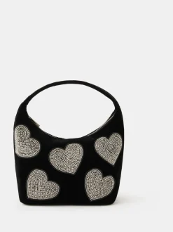 Sac à main Accessorize en velours orné de cœurs