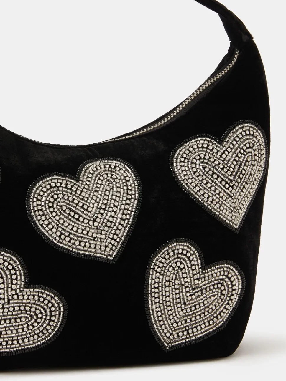 Sac à main Accessorize en velours orné de cœurs