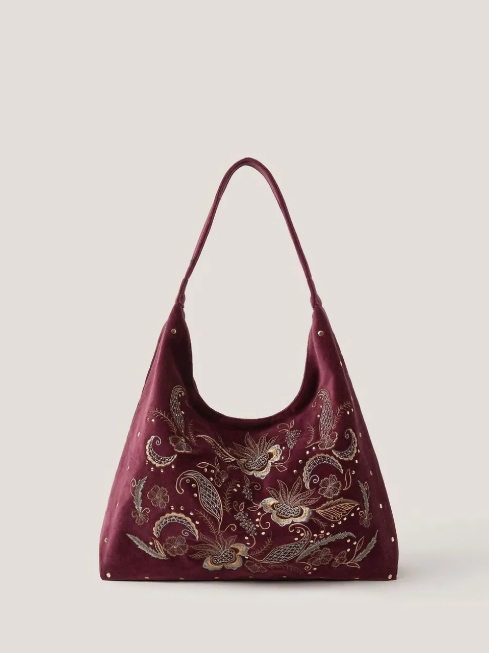 Sac bandoulière souple brodé Monsoon Lily